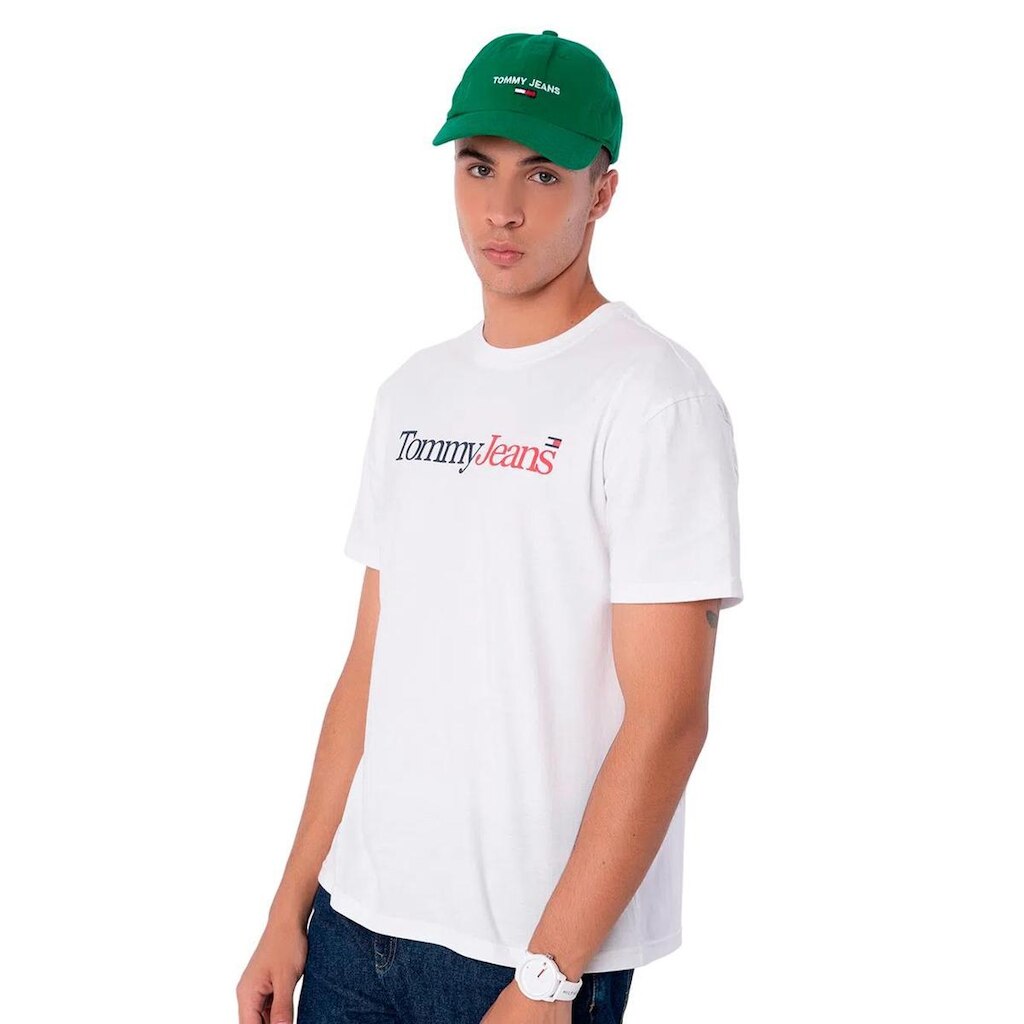 Camiseta Tommy Jeans Masculina Essential Multi Logo Branca