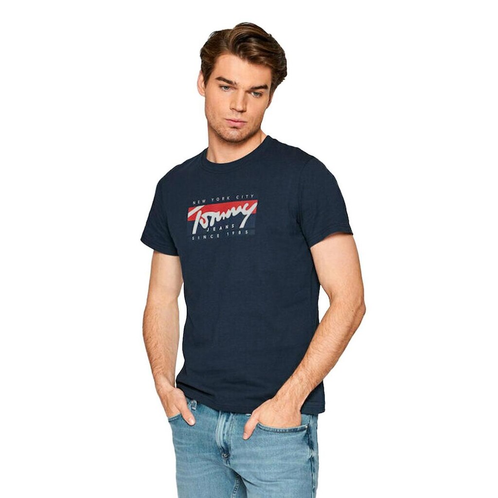 Camiseta Tommy Jeans Masculina Essential Script Tee Azul Marinho
