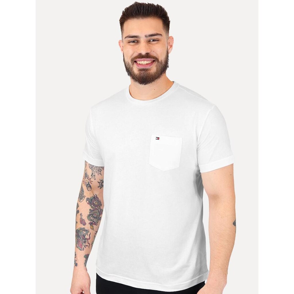 Camiseta Tommy Jeans Masculina Regular Pocket Branca