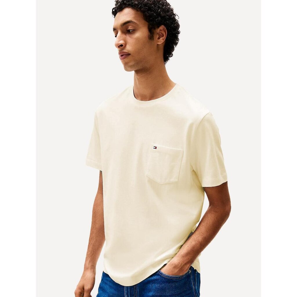 Camiseta Tommy Jeans Masculina Regular Pocket Creme