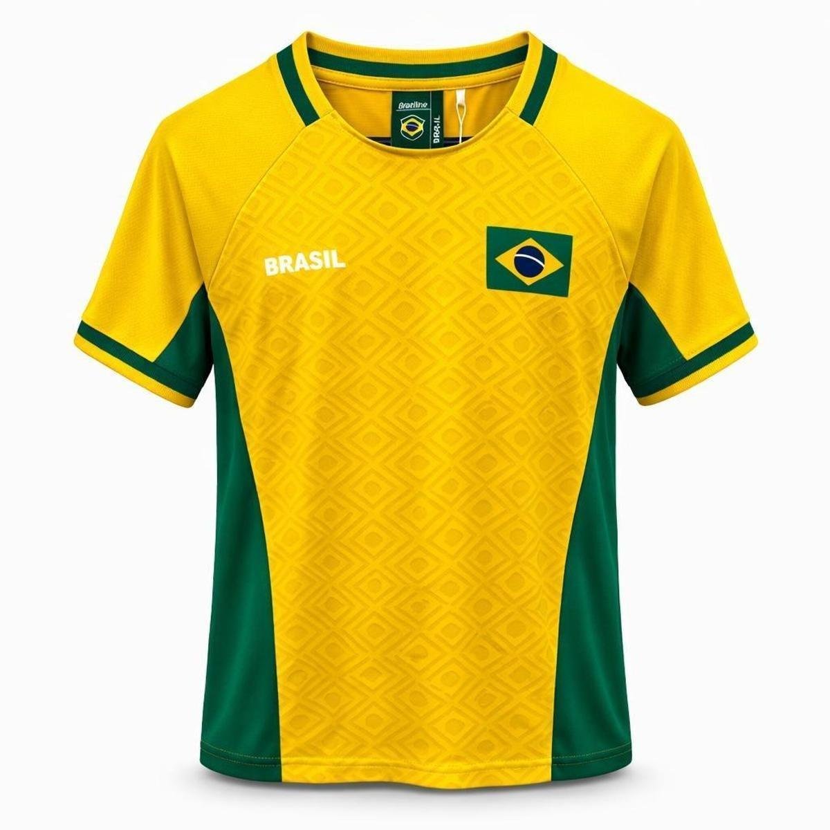 Camiseta Torcedor Brasil Bandeira Braziline
