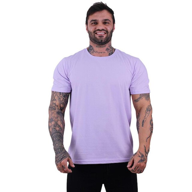 Camiseta Tradicional Manga Curta MXD Ftiness Sem Estampa com Cores Casuais e Básicas da Moda