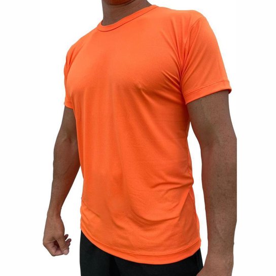 Camiseta Treino 100% Camisa Crepe Poliamida Malha Leve Refrescante Treinos Cross Corrida Laranja - Laranja Menor preço em Camiseta Treino 100% Camisa Crepe Poliamida Malha Leve Refrescante Treinos Cross Corrida Laranja - Laranja