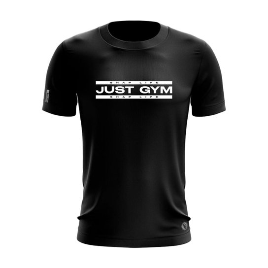 Camiseta Treino Shap Life Just Gym Academia Corrida - Preto Menor preço em Camiseta Treino Shap Life Just Gym Academia Corrida - Preto
