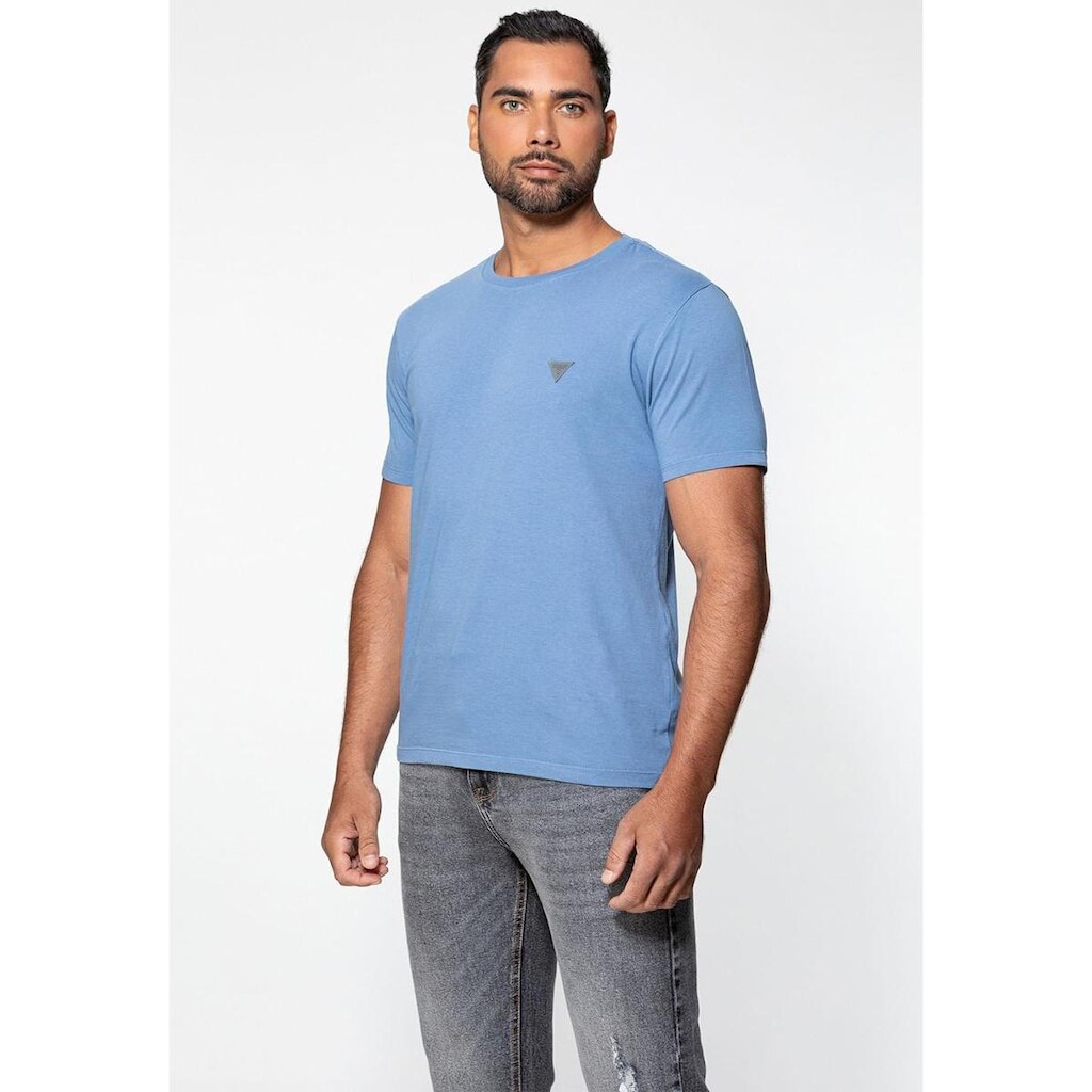 Camiseta Triângulo Emborrachado Guess Azul
