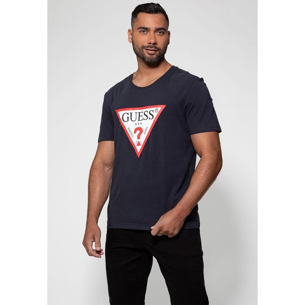 Camiseta Triangulo Tradicional Guess Azul Escuro