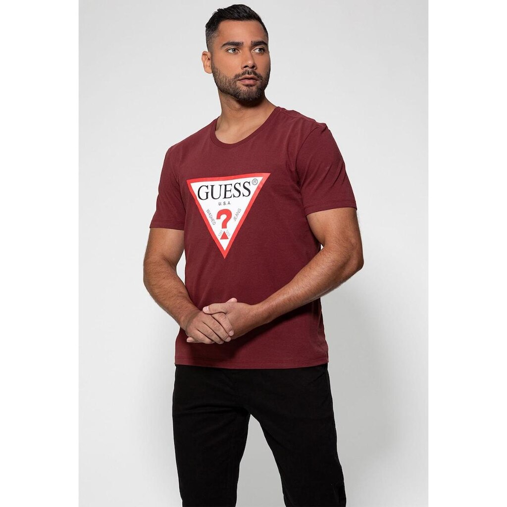 Camiseta Triangulo Tradicional Guess Vinho
