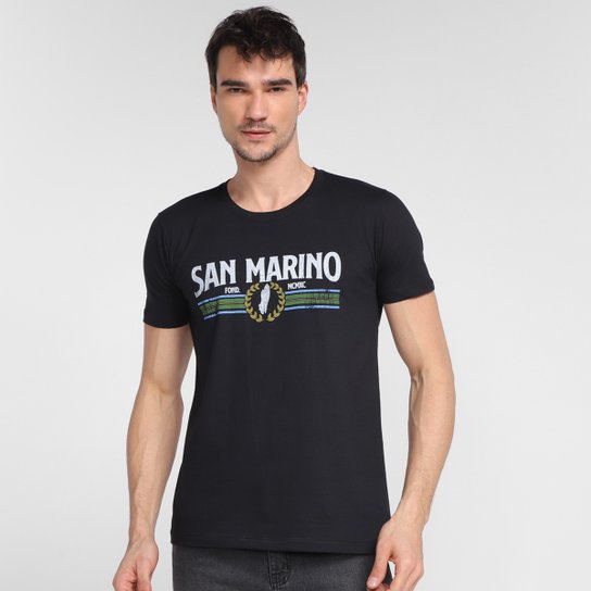 Camiseta Tribo Santa San Marino Masculina - Preto Menor preço em Camiseta Tribo Santa San Marino Masculina - Preto