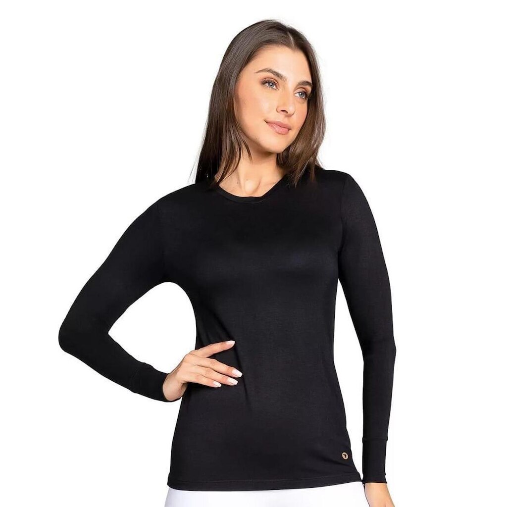 Camiseta Trinys M/L Feminino Preto