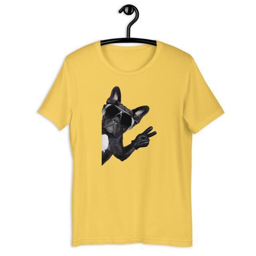 Camiseta Tshirt Masculina Bulldog Paz e Amor