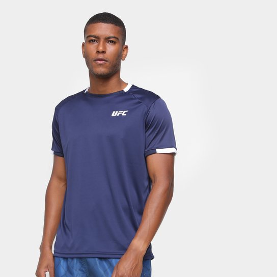 Camiseta UFC Essential Masculina - Marinho+Branco Menor preço em Camiseta UFC Essential Masculina - Marinho+Branco