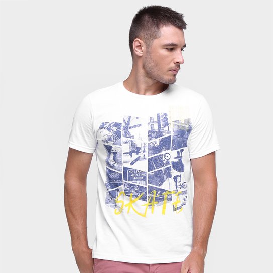 Camiseta Ultimato Estampada Manga Curta Masculina - Branco Menor preço em Camiseta Ultimato Estampada Manga Curta Masculina - Branco