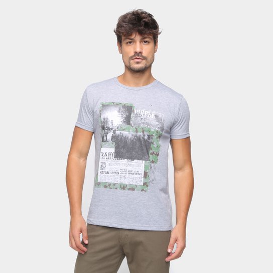 Camiseta Ultimato Estampada Manga Curta Masculina - Chumbo Menor preço em Camiseta Ultimato Estampada Manga Curta Masculina - Chumbo
