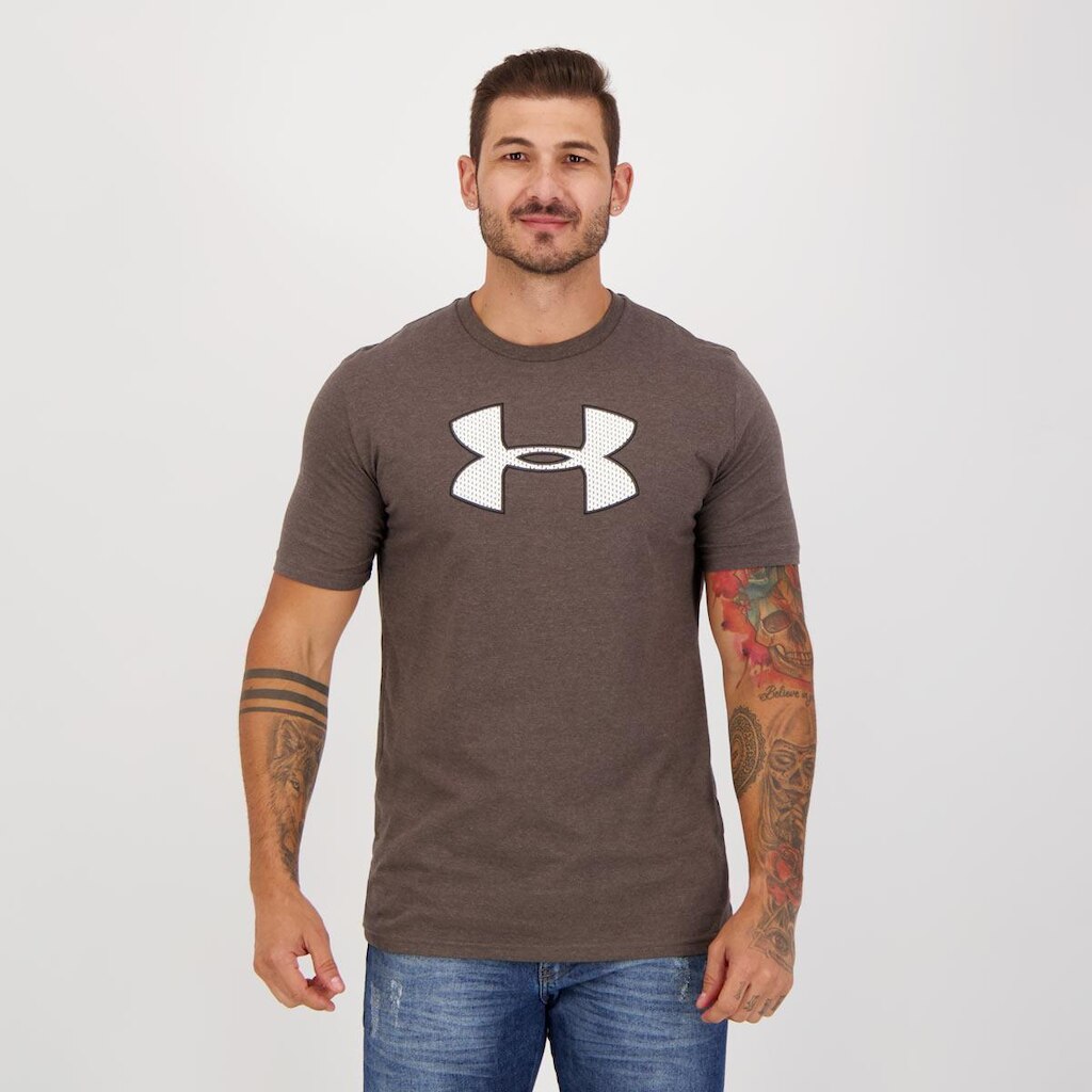 Camiseta Under Armour Big Logo Cinza Mescla
