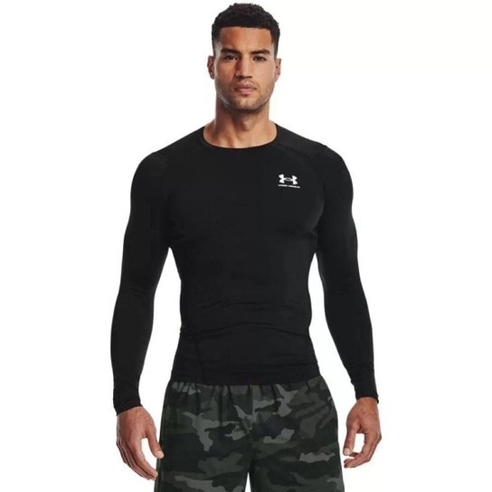 camiseta under armour compressao hg ls masculino - Preto Menor preço em camiseta under armour compressao hg ls masculino - Preto