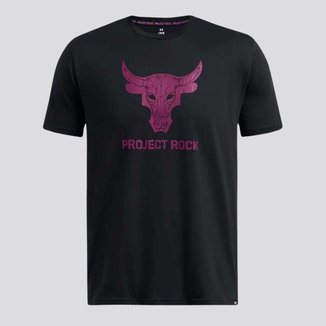 Camiseta Under Armour Project Rock Playoff Preta e Roxo