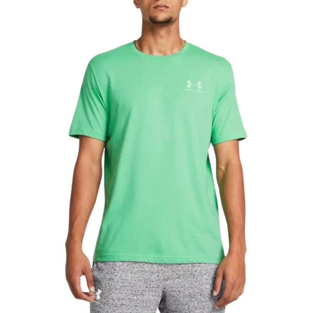 Camiseta Under Armour Sportstyle Left Chest SS Verde e Branco - Masculino GG