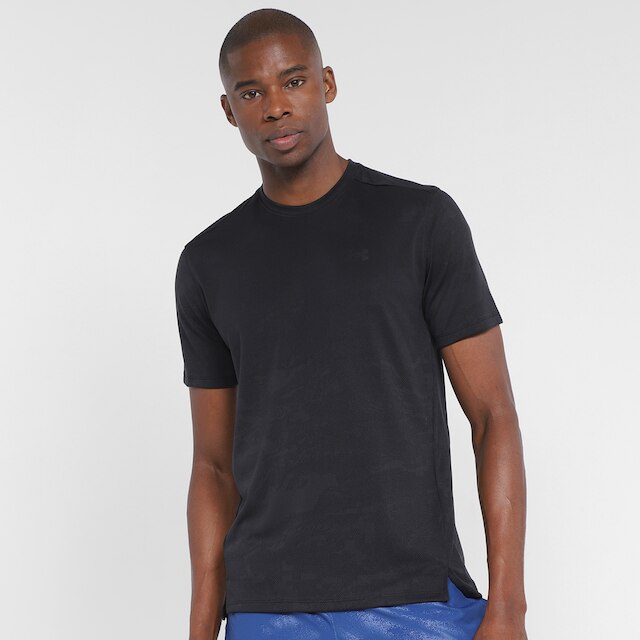 Camiseta Under Armour Tech Vent Jac Masculina - Preto+Branco Menor preço em Camiseta Under Armour Tech Vent Jac Masculina - Preto+Branco