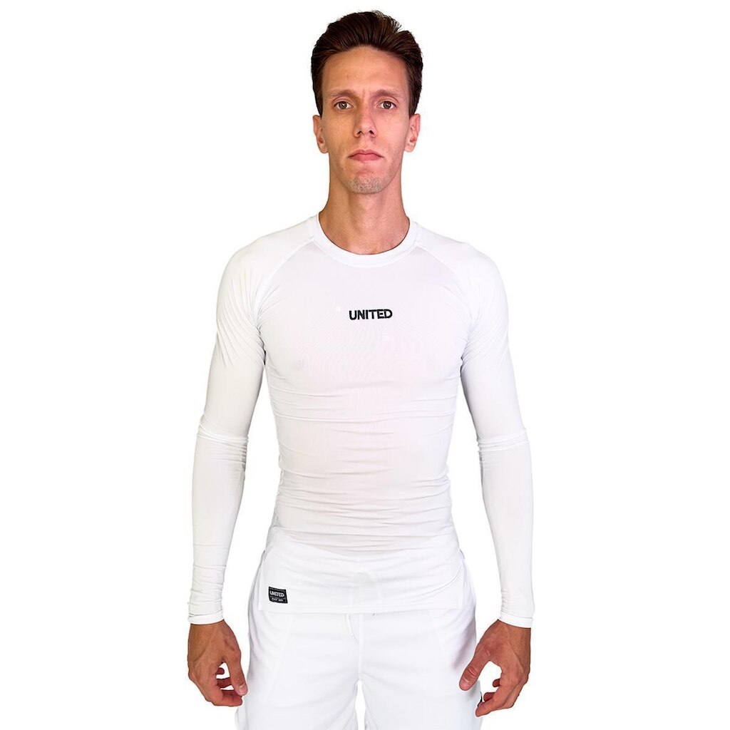 Camiseta United performance de compressão térmica Manga Longa Proteção Solar UV 50+ - Cinza - P