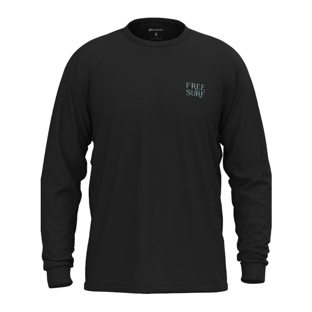 Camiseta UV Freesurf Manga Longa Lycra Square Preta