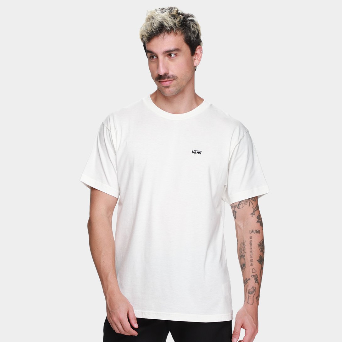 Camiseta Vans Core Basics Masculina - Branco+Preto