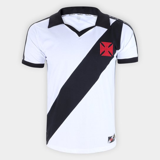 Camiseta Vasco Da Gama Retro Mania 1988 Masculina - Branco+Preto Menor preço em Camiseta Vasco Da Gama Retro Mania 1988 Masculina - Branco+Preto