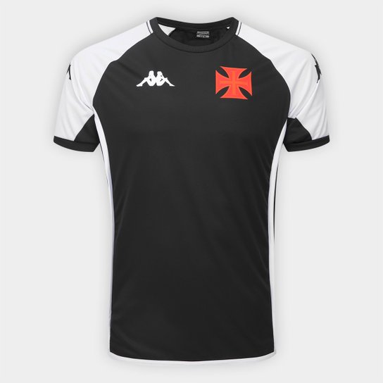 Camiseta Vasco Kappa Masculina - Preto+Branco Menor preço em Camiseta Vasco Kappa Masculina - Preto+Branco