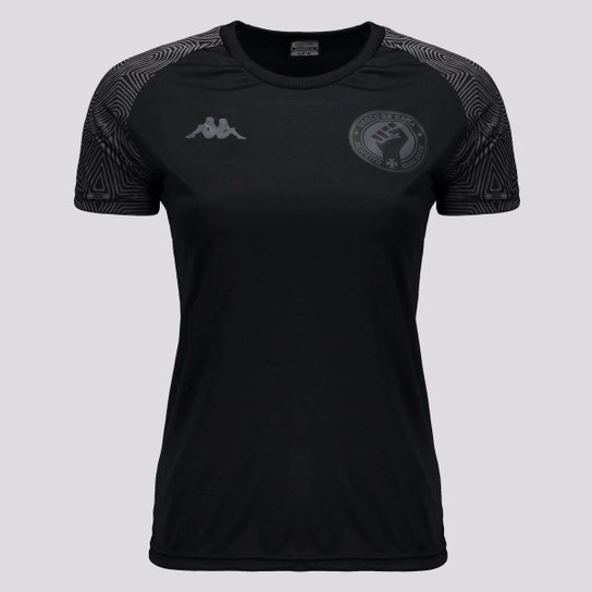 Camiseta Vasco Respeito e Igualdade Kappa Feminina - Preto Menor preço em Camiseta Vasco Respeito e Igualdade Kappa Feminina - Preto