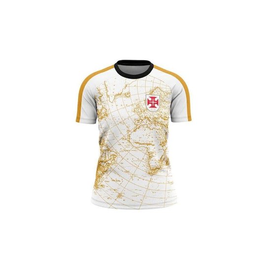 Camiseta Vasco Vein Braziline Feminina - Branco+dourado Menor preço em Camiseta Vasco Vein Braziline Feminina - Branco+dourado