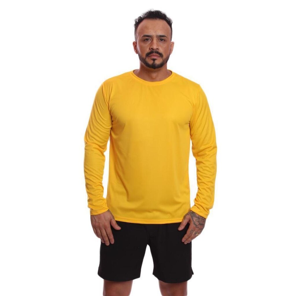 Camiseta Via Basic Manga Longa UV Proteção Solar Masculina