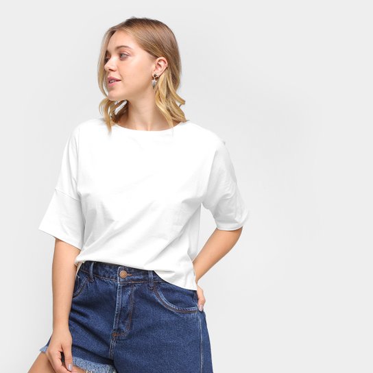 Camiseta Volare Oversized Lisa Feminina - Off White