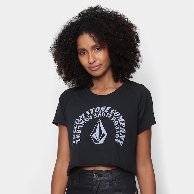 Camiseta Volcom Cropped Ringer Feminina - Preto é boa?