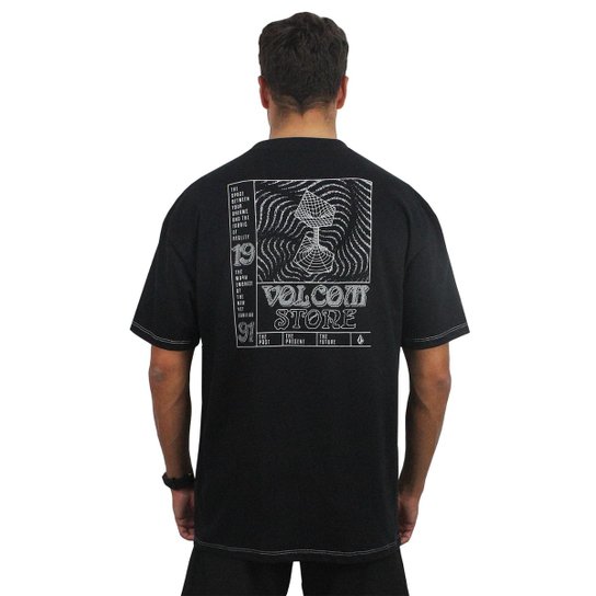 Camiseta Volcom Oversized Time Wave Black