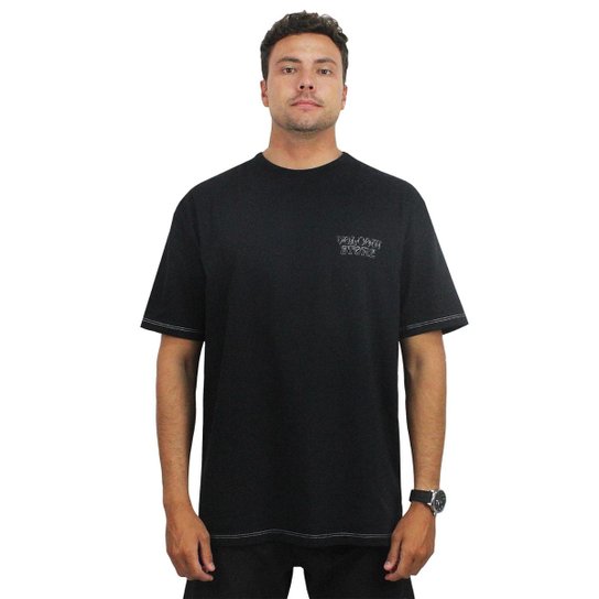 Camiseta Volcom Oversized Time Wave Black