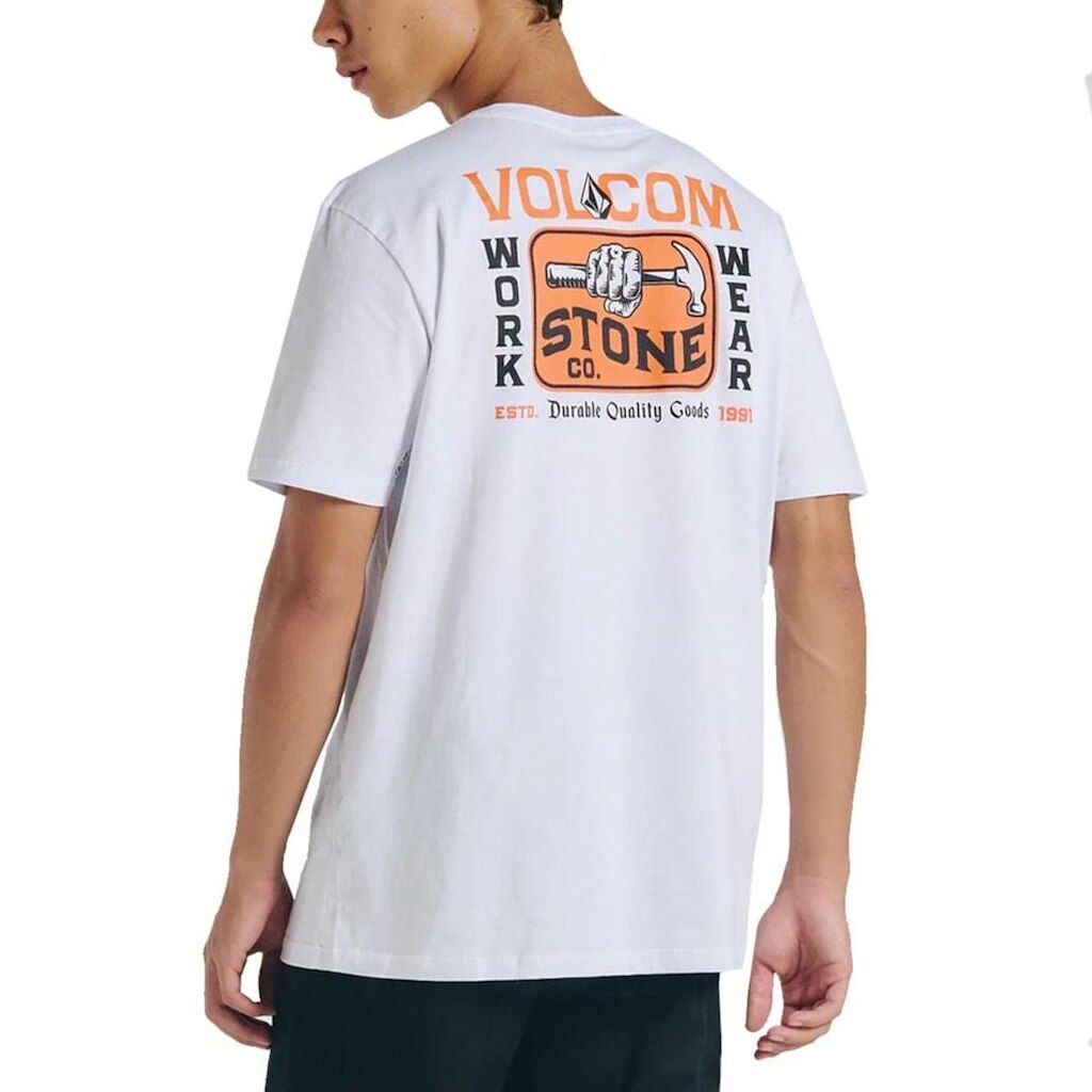 Camiseta Volcom Workwear Nailed Branco