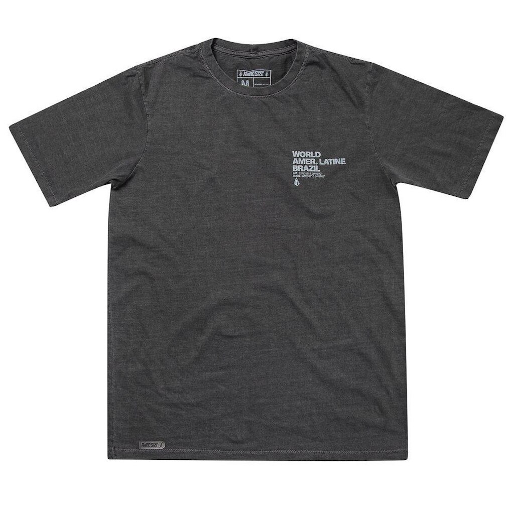 Camiseta World Verde Lavada Cinza