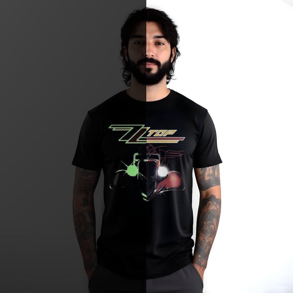 Camiseta ZZ Top Glow Preta | Rock Clássico e Estilo Premium – Alt Universe