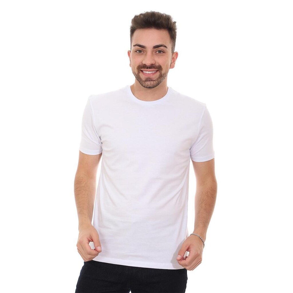 Camisetas Calvin Klein Underwear Masculinas C-Neck Branca Pack 2UN