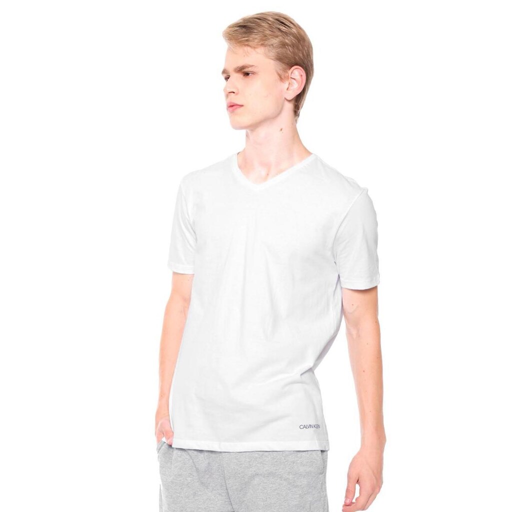 Camisetas Calvin Klein Underwear V-Neck Brancas Pack 2UN