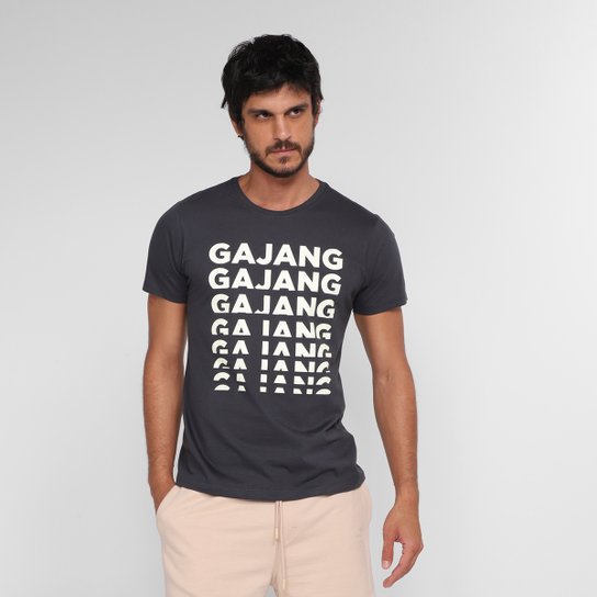 Camisetas Gajang Masculino Gola Careca-23564 - Chumbo Menor preço em Camisetas Gajang Masculino Gola Careca-23564 - Chumbo