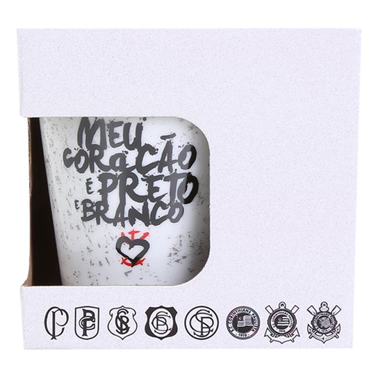 Caneca Corinthians Porcelana 290 ml Luva - Preto+Branco Menor preço em Caneca Corinthians Porcelana 290 ml Luva - Preto+Branco
