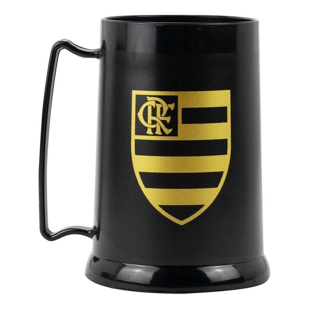 Caneca Preta Gel Isolante Térmico 300ml - Flamengo