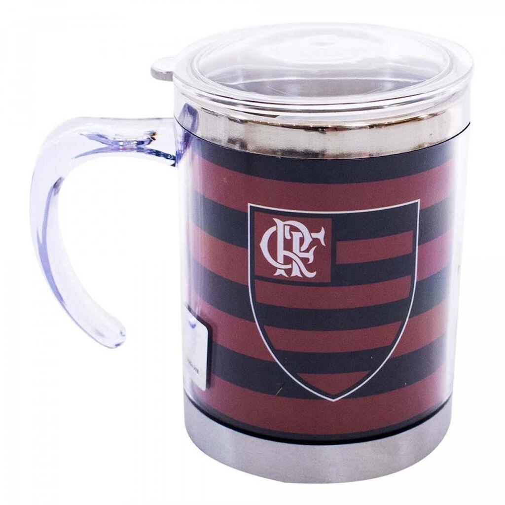 Caneca Térmica Com Tampa 450ml Listrada - Flamengo