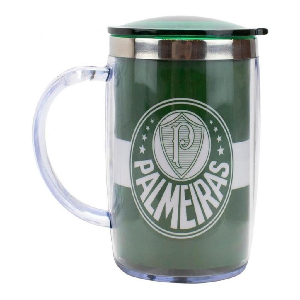 Caneca Térmica Com Tampa 450ml Oficial Palmeiras