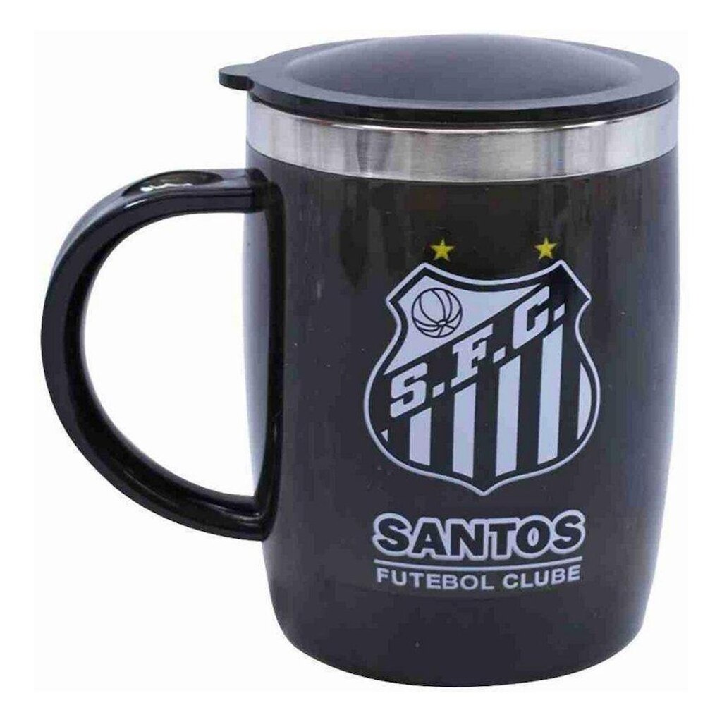 Caneca Térmica Com Tampa 450ml - Santos Preto