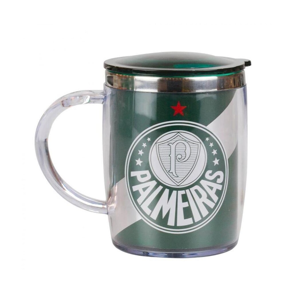 Caneca Térmica Faixa Com Tampa 450ml - Palmeiras Invicto