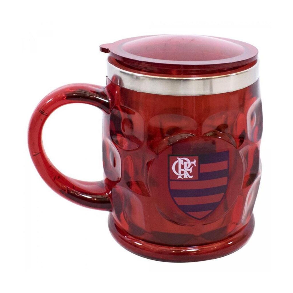 Caneca Térmica Relevo Com Tampa 500ML - Flamengo