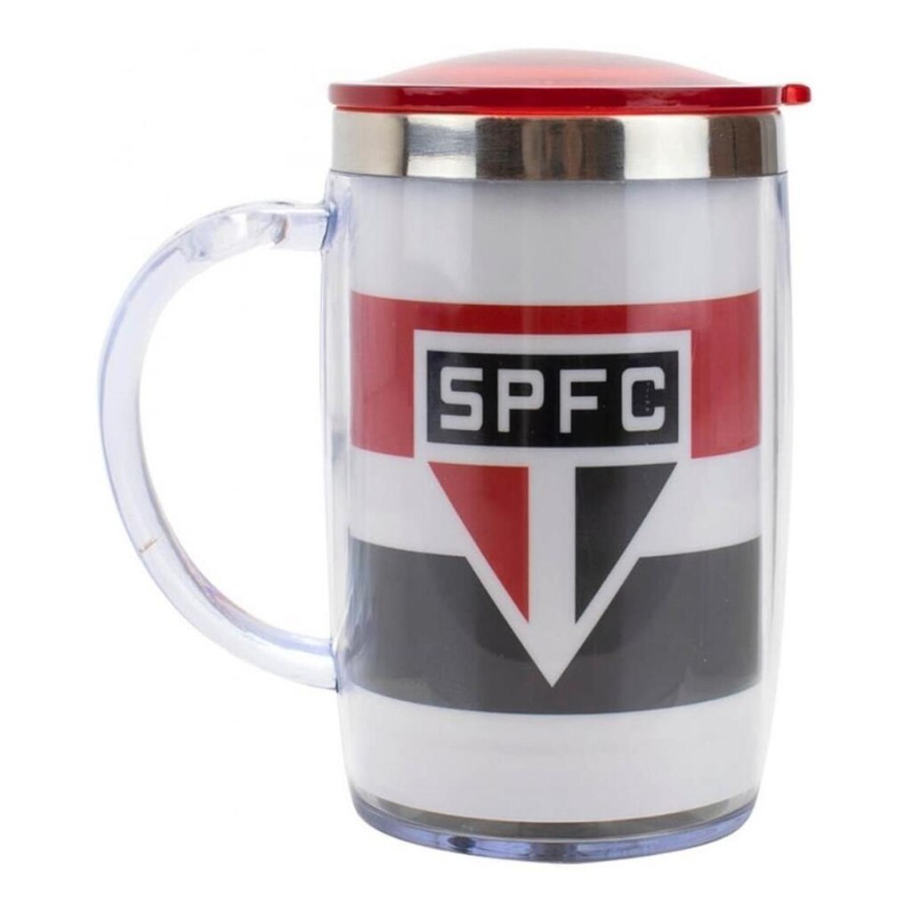 Caneca Térmica Tampa 450ml São Paulo Listras