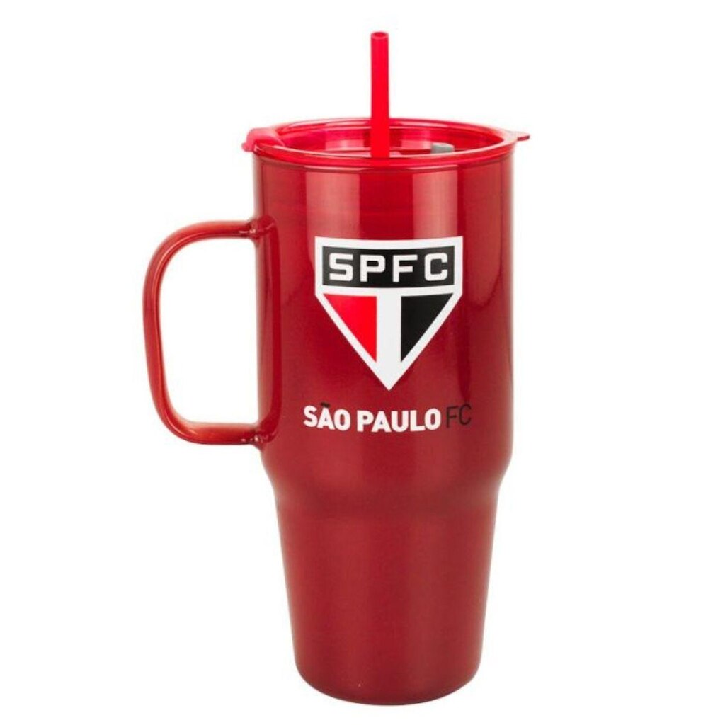 Caneca Vidro Opaca Canudo E Tampa 1200ml - São Paulo