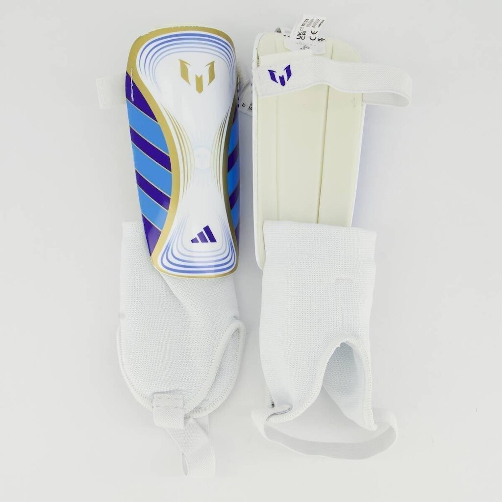 Caneleira Adidas Messi Juvenil Branca